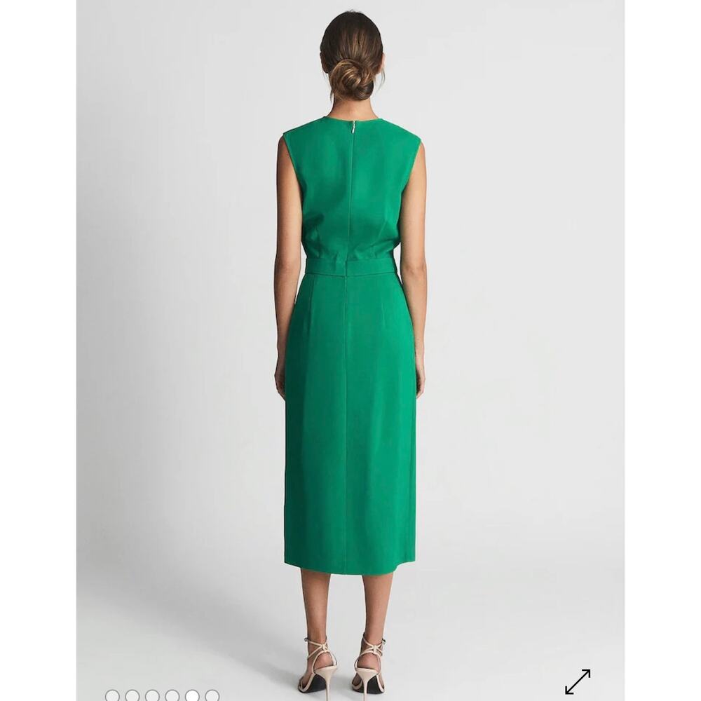 REISS Layla Bodycon Dress in Green Size 4 NWT - Picture 4 of 15